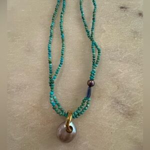 Chan Luu Turquoise Beaded Pendant Necklace - Women Jewelry